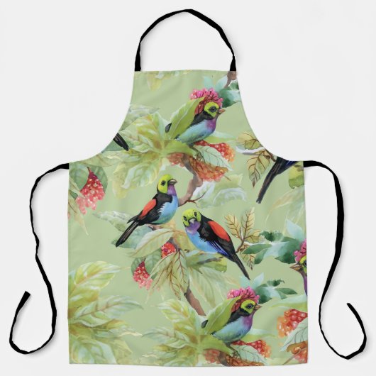 Tablier Oiseaux de fleurs d'été : Motif tropical (Recto)