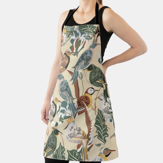 Tablier Oiseaux exotiques : Impression Tropicale Sans Mer. (Insitu)