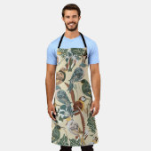 Tablier Oiseaux exotiques : Impression Tropicale Sans Mer. (Porté)