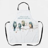 Tablier Oiseaux lunaires sur Branches Élégance intemporell (Recto)