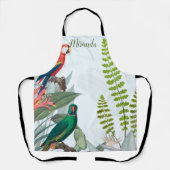 Tablier Oiseaux tropicaux Perroquets et feuillage (Recto)