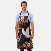 Tablier Oiseaux volants : Heron de grue japonais. (Porté)