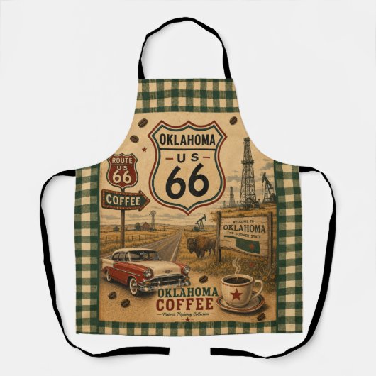 Tablier Oklahoma Prairie Coffee Kitchen Route 66 (Recto)