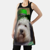 Tablier Old English Sheepdog en tenue de la Saint-Patrick (Insitu)