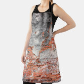 Tablier Old red brick wall rough of old temple in Ayutthay (Insitu)