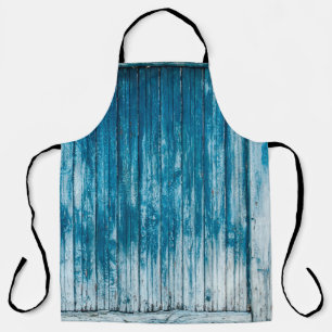 Tablier Old weathered grunge wooden faded pale blue paint