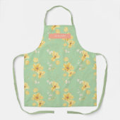 Tablier Olive Green Floral Pastel Élégance Design tendance (Recto)