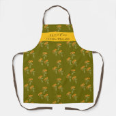 Tablier Olive Green Grandma stylish floral pattern apron (Recto)