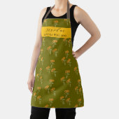 Tablier Olive Green Grandma stylish floral pattern apron (Insitu)