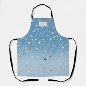 Tablier ombre bleu argent étoiles monogramme apron (Recto)