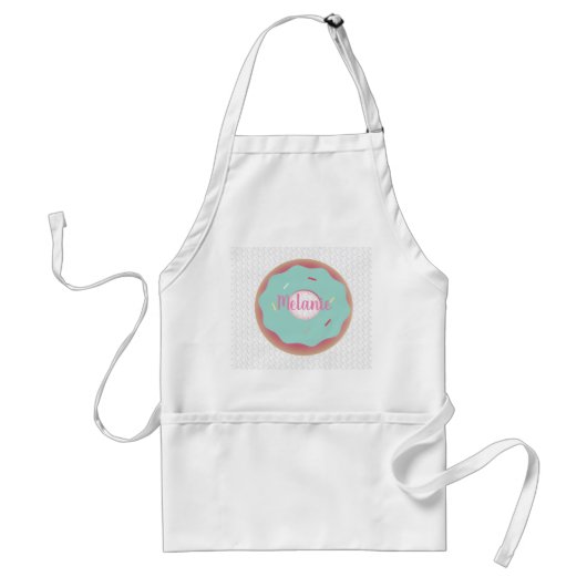 Tablier Ombre boulangerie Turquoise Donuts Nom personnalis (Devant)