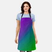 Tablier Ombre diagonale violet vert (Porté)