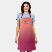 Tablier Ombre Rose Cute Avec Le Nom Monogram Apron (Porté)