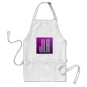 Tablier Ombre Violet & Initiales ou autre Texte Blanc (Devant)