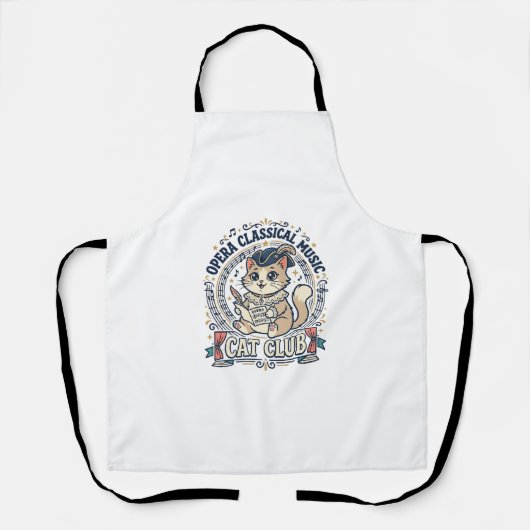 Tablier Opéra Musique Classique Chat Chat Mignon Design de (Recto)