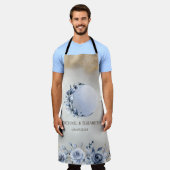 Tablier Or céleste Soleil, Bleu Lune Rose étoiles Or (Porté)