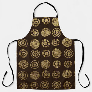 Tablier Or Golden, motif dessiné à la main avec cercles. A