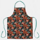 Tablier Orange Abstrait Floral (Recto)