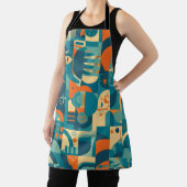 Tablier Orange and Teal Geometric Abstract (Insitu)