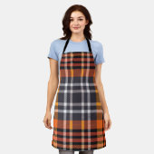 Tablier Orange Automne Halloween Thanksgiving Plaid (Porté)