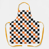 Tablier Orange Black White Checkered Pattern Design  (Recto)