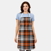 Tablier Orange Black White Plaid Tartan Pattern Design  (Porté)
