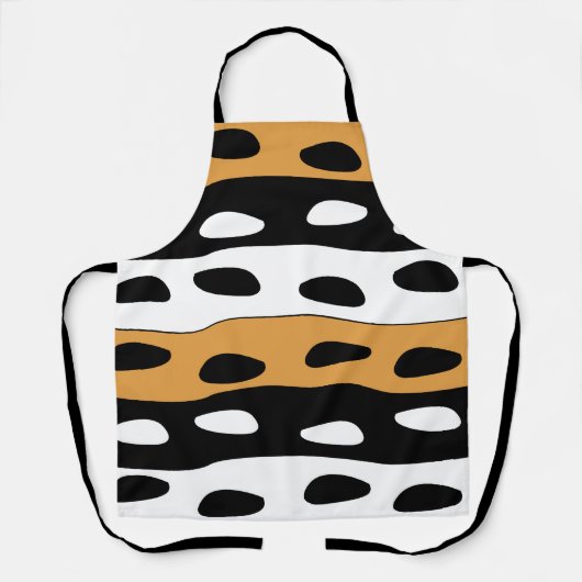 Tablier Orange Black White Stripes (Recto)