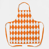 Tablier Orange blanc Arlequin Diamants Checkers Design (Recto)