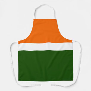 Tablier Orange Blanc Vert Plat Couleur Bloc Design