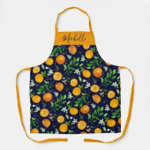 Tablier Orange Citrus été Floral Motif botanique (Recto)