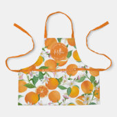 Tablier Orange Citrus Motif Aquarelle Chef Enfants Nom (Recto)
