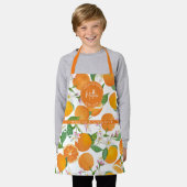 Tablier Orange Citrus Motif Aquarelle Chef Enfants Nom (Porté)