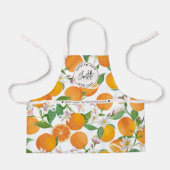 Tablier Orange Citrus Motif Aquarelle Enfants Nom (Recto)