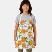 Tablier Orange Citrus Motif Aquarelle Enfants Nom (Insitu)
