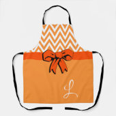 Tablier Orange et blanc Citrouille épice Faux Bow Personna (Recto)