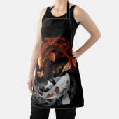 Tablier Orange Et Blanc Lucky Koi Poisson Japon Art (Insitu)