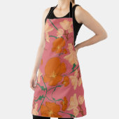 Tablier orange et rose floral (Insitu)