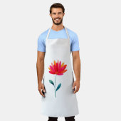 Tablier Orange Floral Botanical Apron Minimal Flower (Porté)