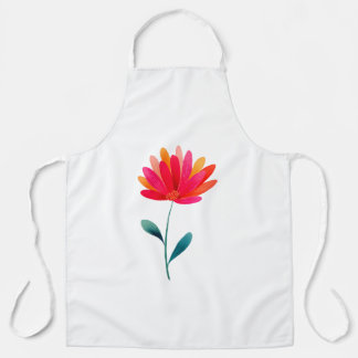 Tablier Orange Floral Botanical Apron Minimal Flower