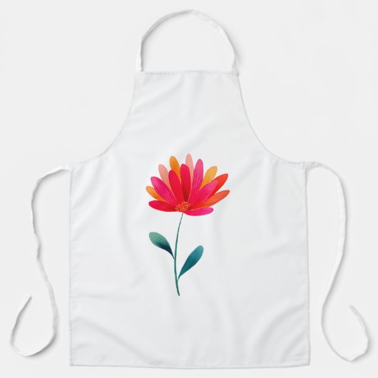 Tablier Orange Floral Botanical Apron Minimal Flower (Recto)