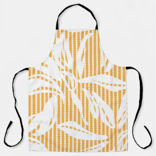 Tablier Orange Floral sans couture motif avec backgr rayé