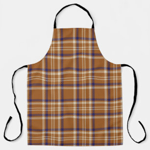 Tablier Orange Glen Plaid texturé transparent motif abstra