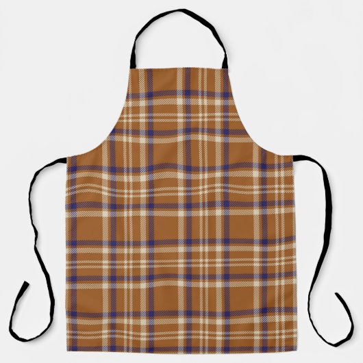 Tablier Orange Glen Plaid texturé transparent motif abstra (Recto)