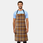 Tablier Orange Glen Plaid texturé transparent motif abstra (Porté)