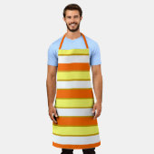 Tablier Orange, jaune et White Stripes (Porté)
