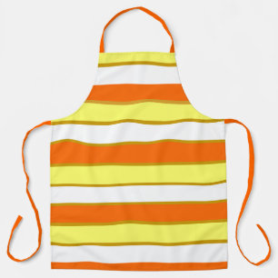 Tablier Orange, jaune et White Stripes