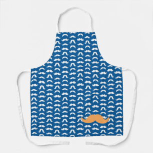 Tablier Orange Mustache Him Papa Coloré Cuisinier Amusant