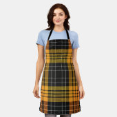 Tablier Orange Noir Automne Halloween Plaid (Porté)