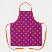 Tablier Orange On Purple Pois Design Motif (Recto)
