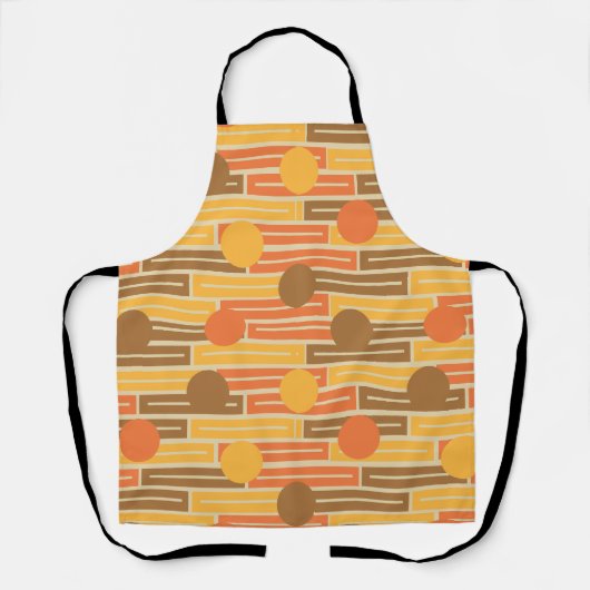Tablier Orange, Or, Rectangles Brown et cercles (Recto)